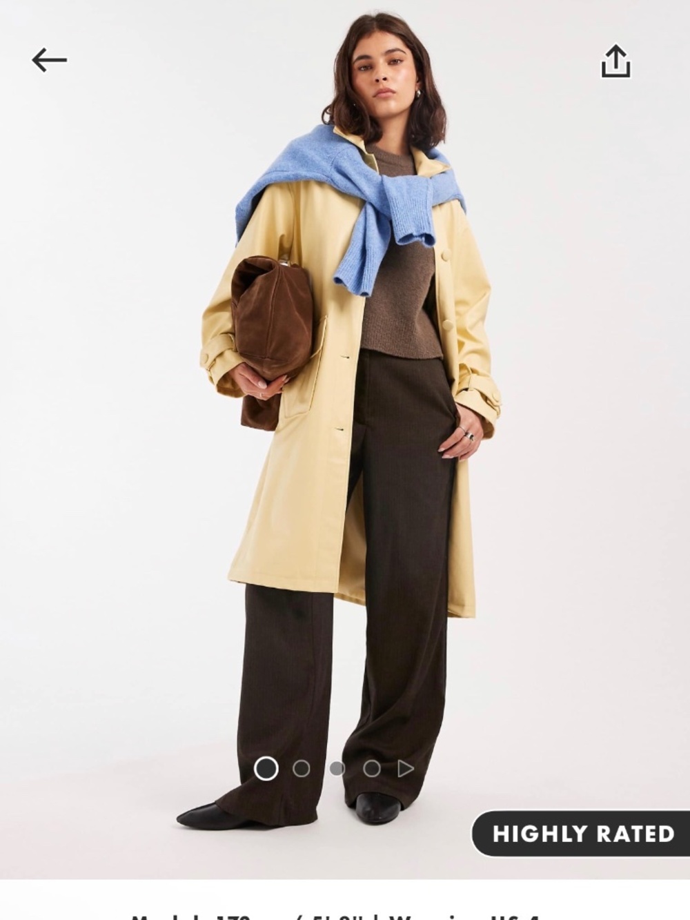 NWT Miss Selfridge Faux Leather Yellow Buttermilk Trench Coat — Size 2